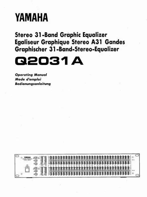 Mode d'emploi YAMAHA Q2031 A