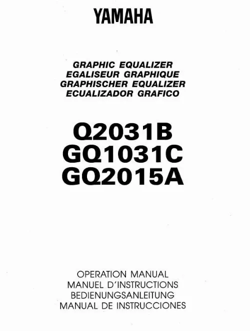 Mode d'emploi YAMAHA Q2031B GQ1031C GQ2015A