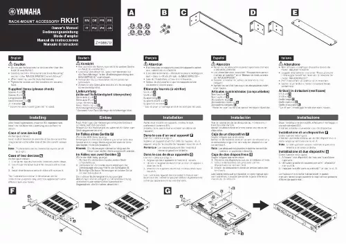 Mode d'emploi YAMAHA RKH1