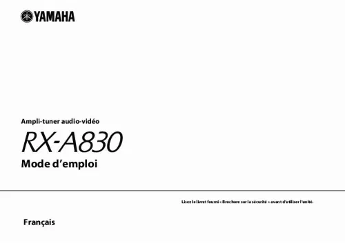Mode d'emploi YAMAHA RX-A830