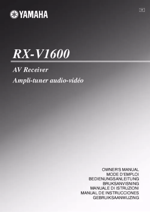 Mode d'emploi YAMAHA RX-V1600