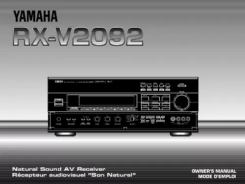 Mode d'emploi YAMAHA RX-V2092