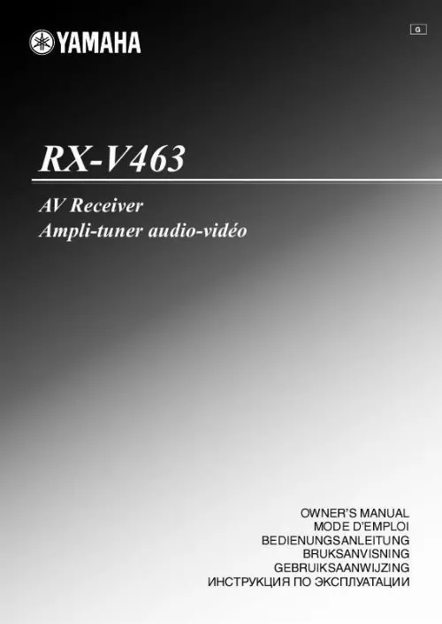 Mode d'emploi YAMAHA RX-V463