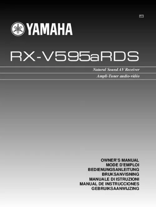 Mode d'emploi YAMAHA RX-V595ARDS