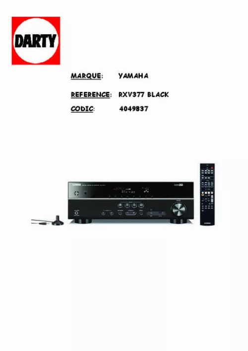 Mode d'emploi YAMAHA RXV377