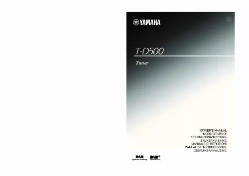 Mode d'emploi YAMAHA T-D500