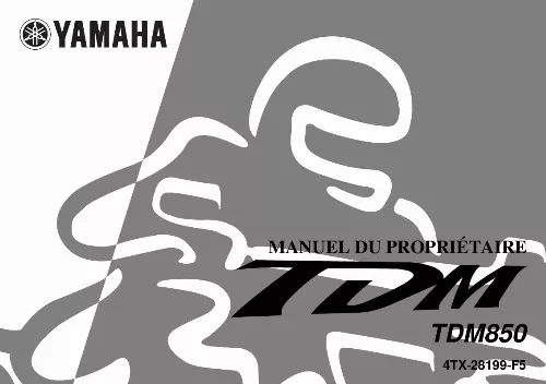 Mode d'emploi YAMAHA TDM850-2001