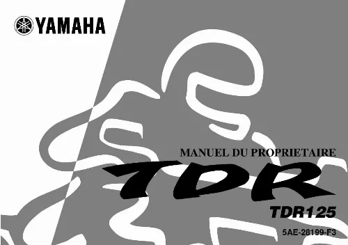 Mode d'emploi YAMAHA TDR125-2000
