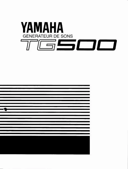 Mode d'emploi YAMAHA TG500