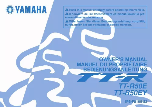 Mode d'emploi YAMAHA TTR50-2009