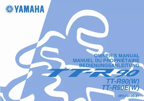 Mode d'emploi YAMAHA TTR90-2007