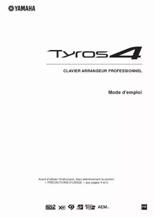 Mode d'emploi YAMAHA TYROS 4