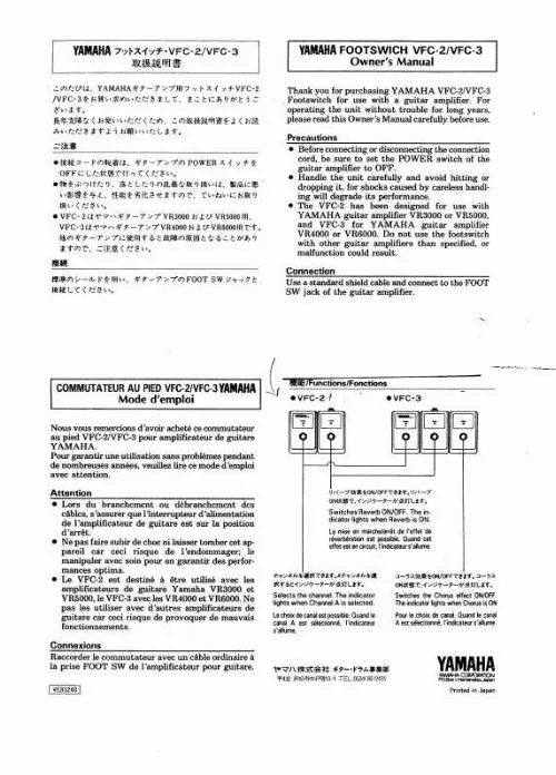 Mode d'emploi YAMAHA VFC-2-VFC-3