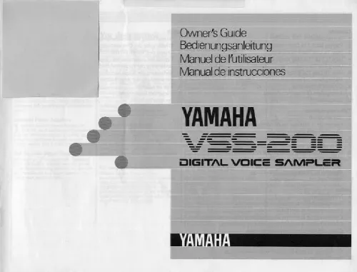 Mode d'emploi YAMAHA VSS-200