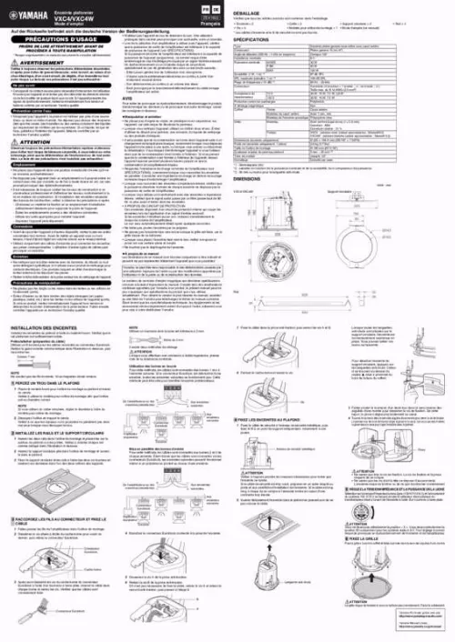 Mode d'emploi YAMAHA VXC4/VXC4W