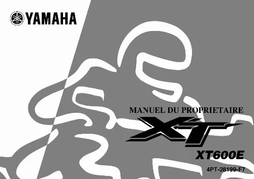 Mode d'emploi YAMAHA XT600E-2002