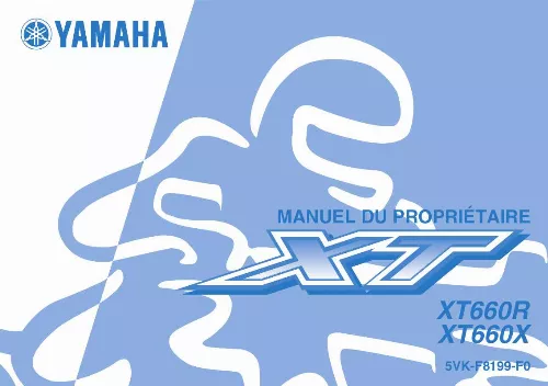 Mode d'emploi YAMAHA XT660-2004