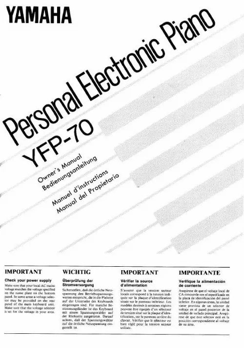 Mode d'emploi YAMAHA YFP-70