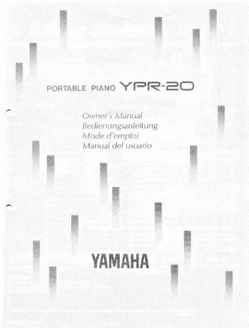 Mode d'emploi YAMAHA YPR-20