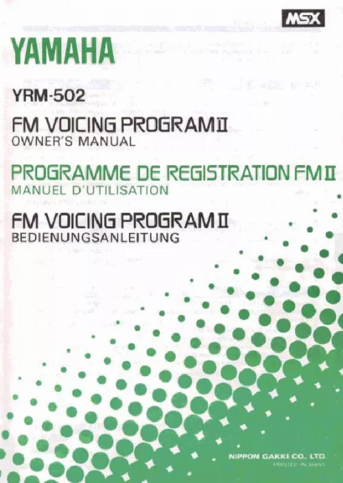 Mode d'emploi YAMAHA YRM-502