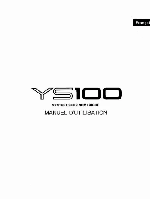 Mode d'emploi YAMAHA YS100