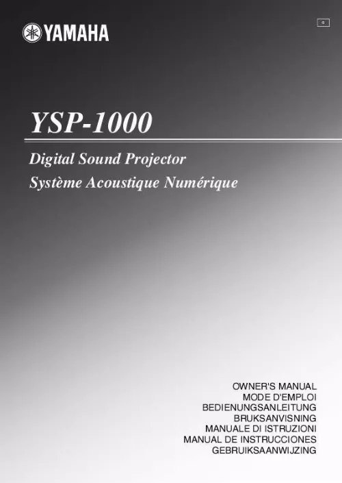 Mode d'emploi YAMAHA YSP-1000