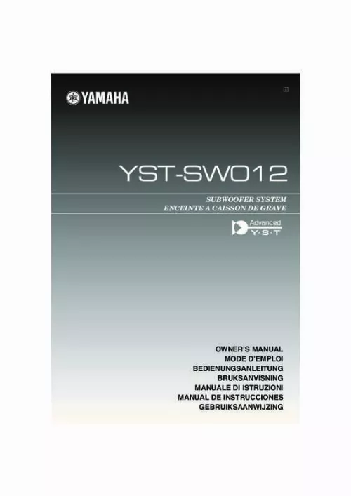 Mode d'emploi YAMAHA YST-FSW050