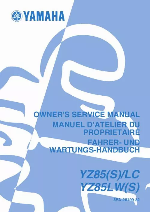 Mode d'emploi YAMAHA YZ85-2004