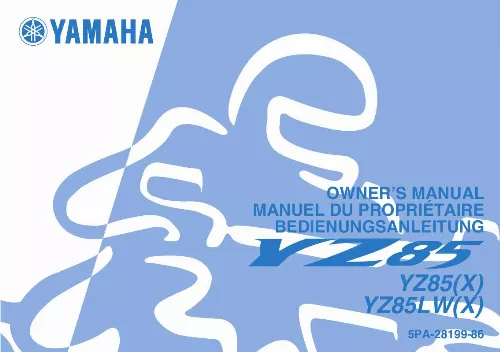 Mode d'emploi YAMAHA YZ85-2008