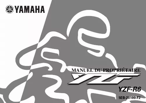 Mode d'emploi YAMAHA YZF-R6-2000