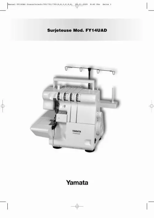 Mode d'emploi YAMATA SURJETEUSE MOD. FY14UAD