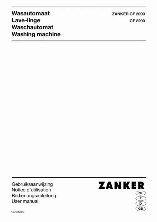 Mode d'emploi ZANKER CF2200