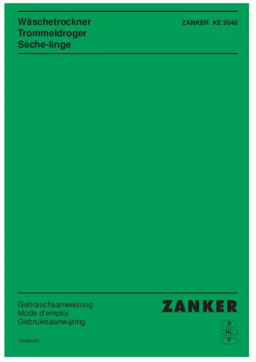 Mode d'emploi ZANKER KE2040