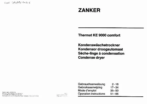 Mode d'emploi ZANKER THKE9000C