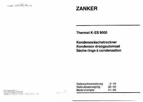 Mode d'emploi ZANKER THKES9000