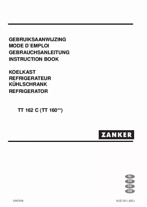 Mode d'emploi ZANKER TT 162 C