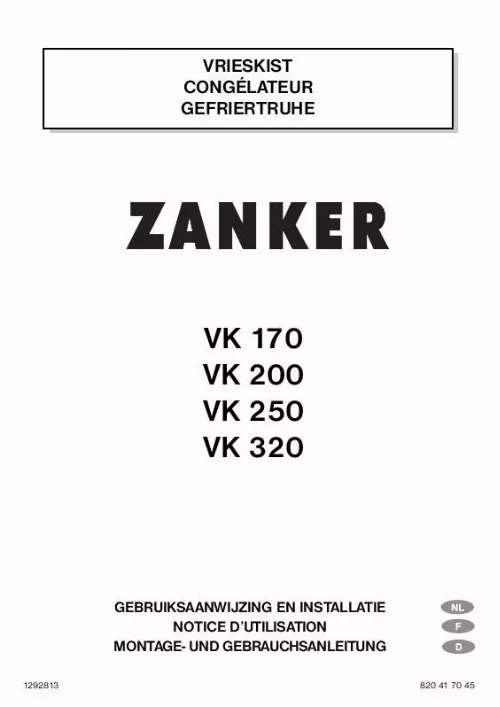 Mode d'emploi ZANKER VK170