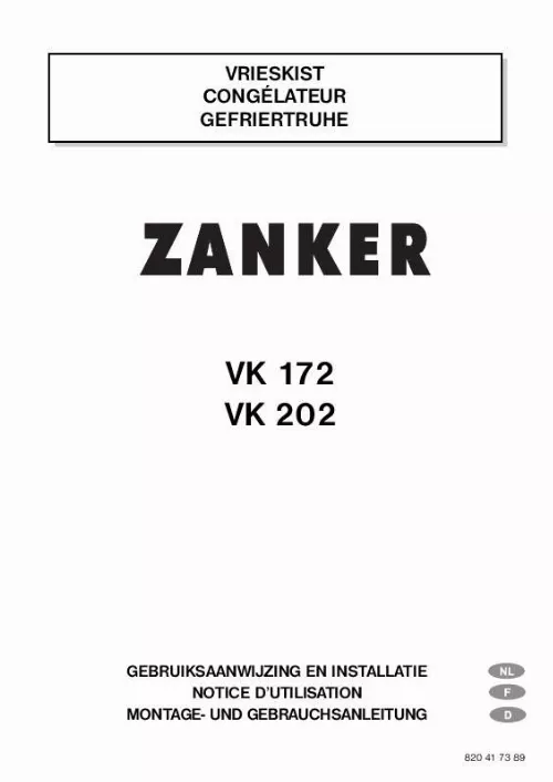 Mode d'emploi ZANKER VK172