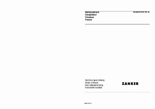 Mode d'emploi ZANKER ZFK231B