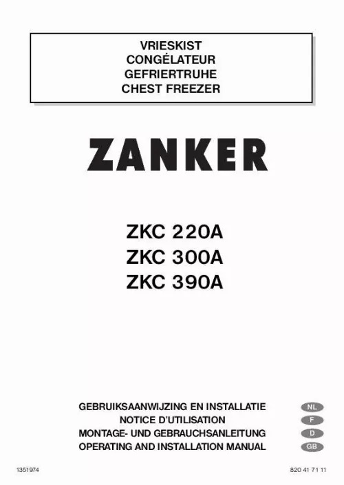 Mode d'emploi ZANKER ZKC220A