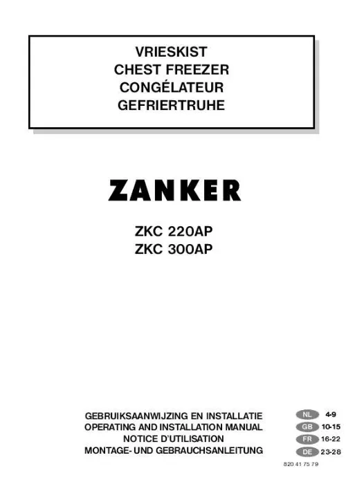 Mode d'emploi ZANKER ZKC300AP