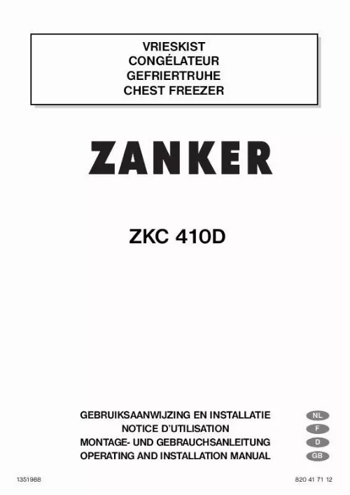 Mode d'emploi ZANKER ZKC410D
