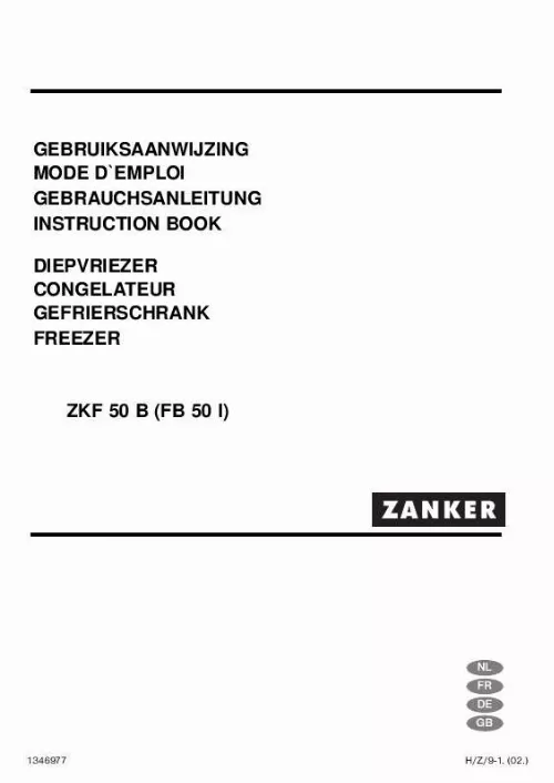 Mode d'emploi ZANKER ZKF 50 B