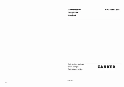Mode d'emploi ZANKER ZKG8428