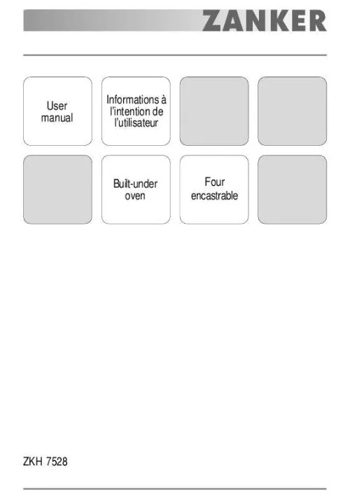 Mode d'emploi ZANKER ZKH7528X