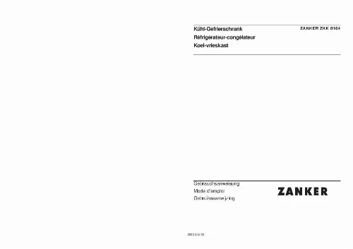 Mode d'emploi ZANKER ZKK0164