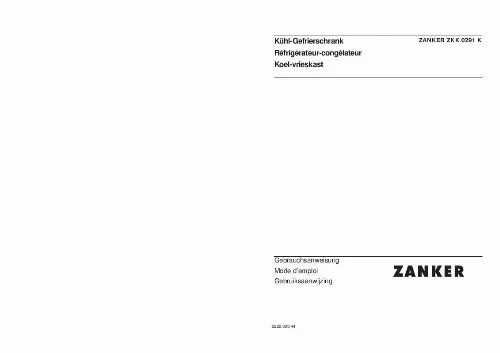 Mode d'emploi ZANKER ZKK0291K