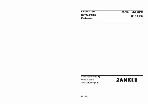 Mode d'emploi ZANKER ZKK8010