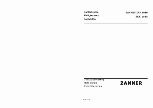 Mode d'emploi ZANKER ZKK8012