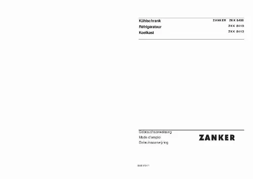 Mode d'emploi ZANKER ZKK8410